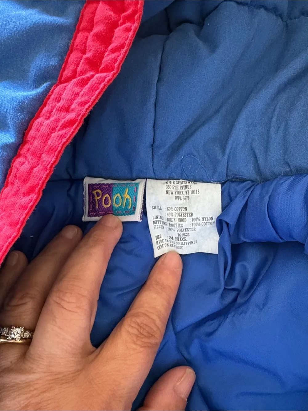 Vintage Pooh Unisex Colorful Snowsuit *Missing Booties*  24mo Damaged